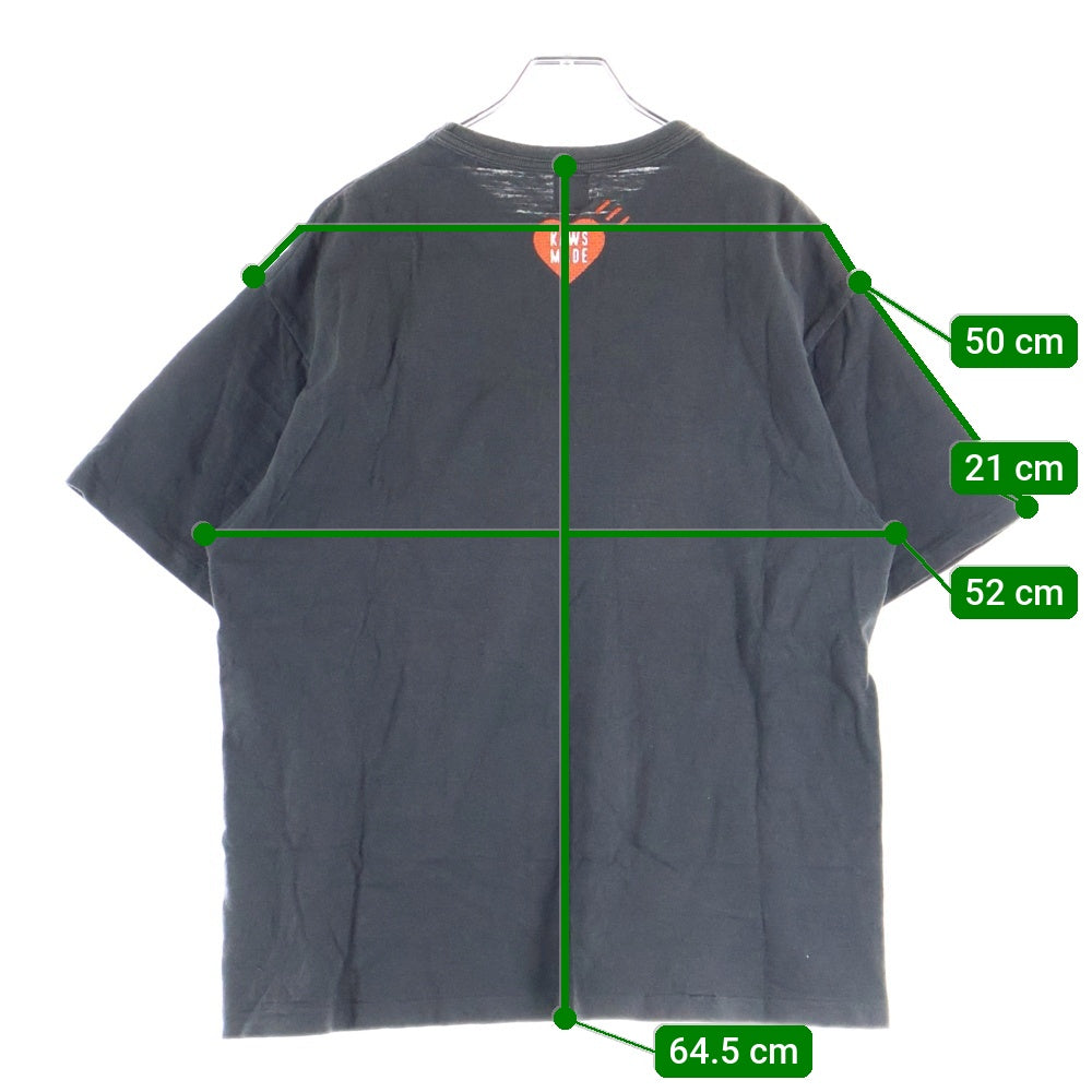 HUMAN MADE(ヒューマンメイド) ×KAWS #2 T-SHIRT カウズ フロントプリント 半袖Tシャツ カットソー ブラック