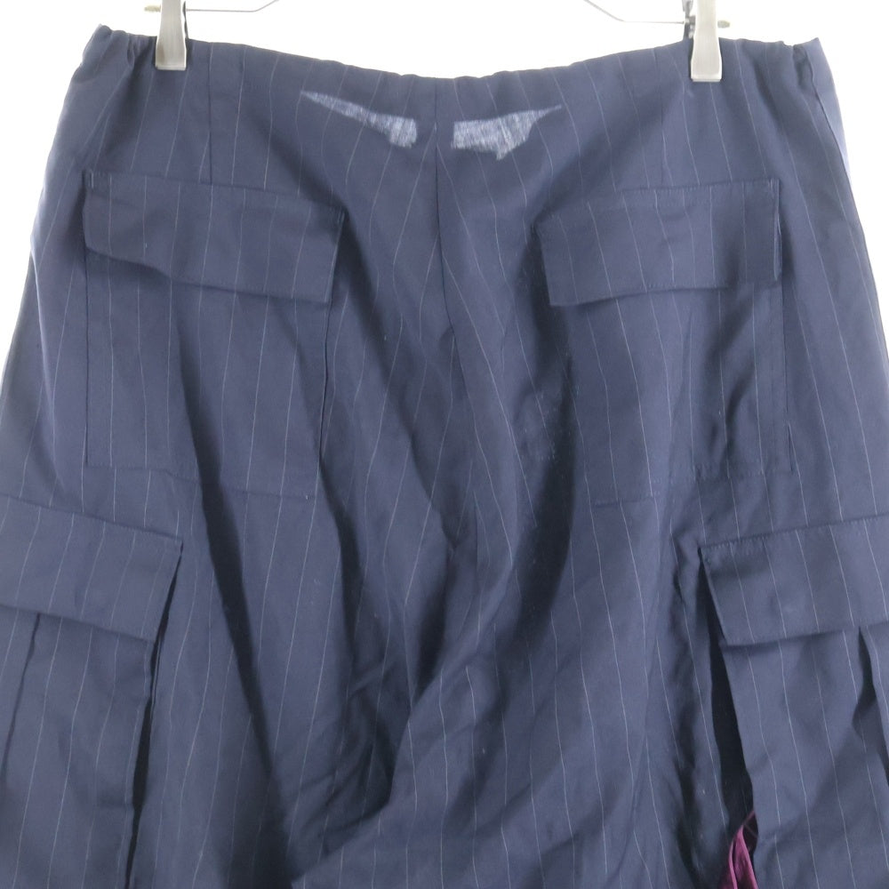 NUMBER (N)INE(ナンバーナイン) 01SS タイム期 ドローストリング ワイドストライプ カーゴスラックスパンツ ブラック