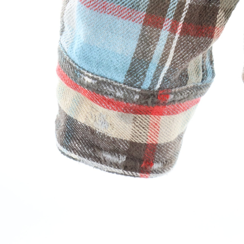 SAINT MICHAEL(セントマイケル) FLANNEL SHIRT CHECK BLUE フランネルチェックシャツ ブルー SM-HR8-0000-040