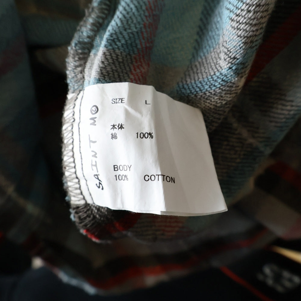 SAINT MICHAEL(セントマイケル) FLANNEL SHIRT CHECK BLUE フランネルチェックシャツ ブルー SM-HR8-0000-040