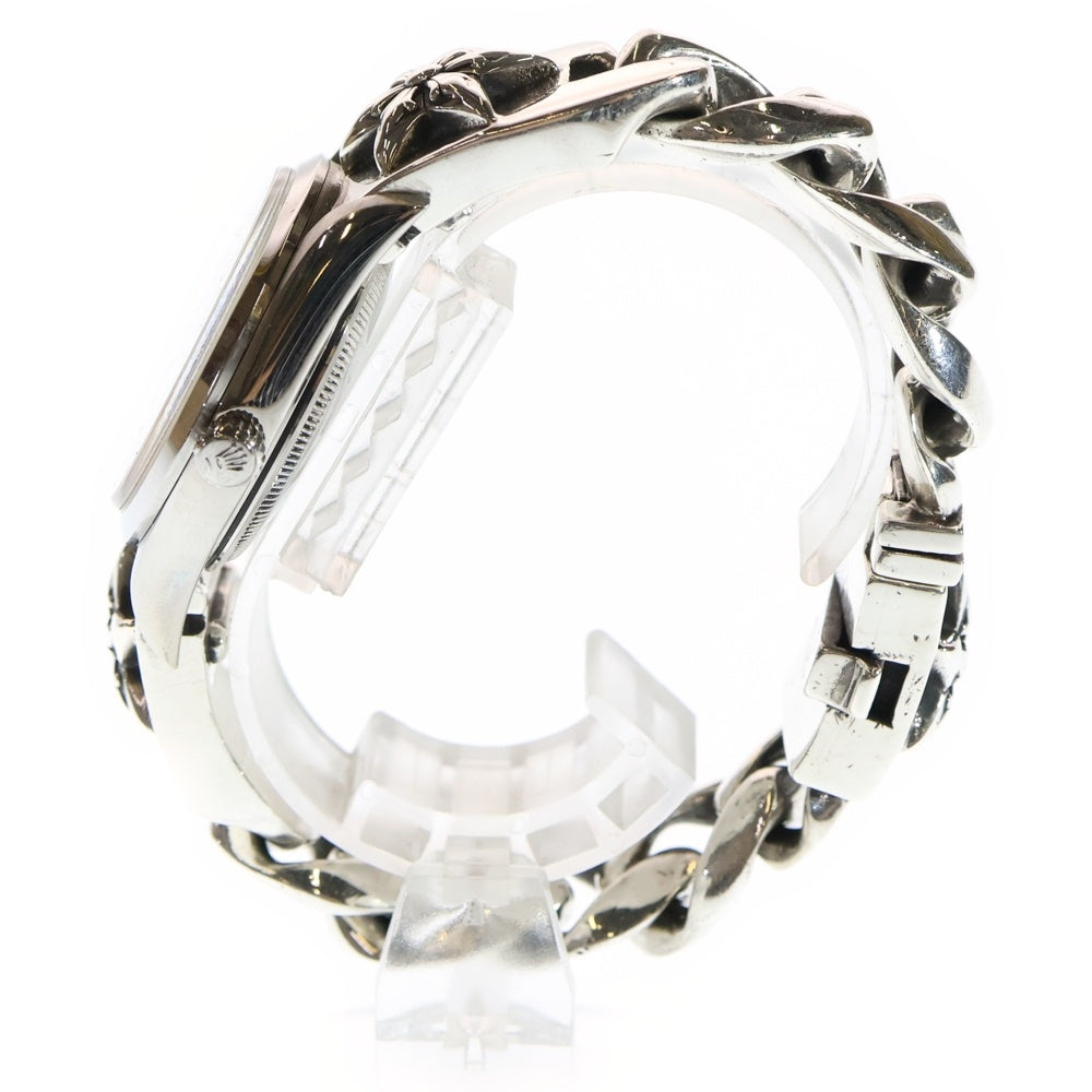 CHROME HEARTS(クロムハーツ) ×ROLEX ロレックス オイスターパーペチュアル エアキング Ref.14000M スターモチーフ クラシックリンク ウォッチブレス 腕時計 ブラック文字盤 シルバー