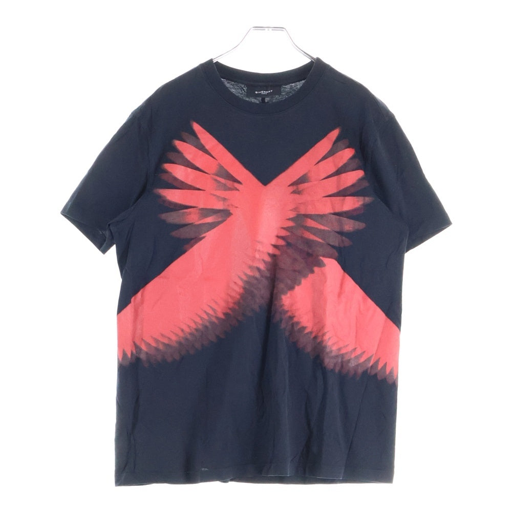 GIVENCHY(ジバンシィ) ウィングプリント クルーネック コットン 半袖Tシャツ カットソー ブラック/レッド 11S 7260 651