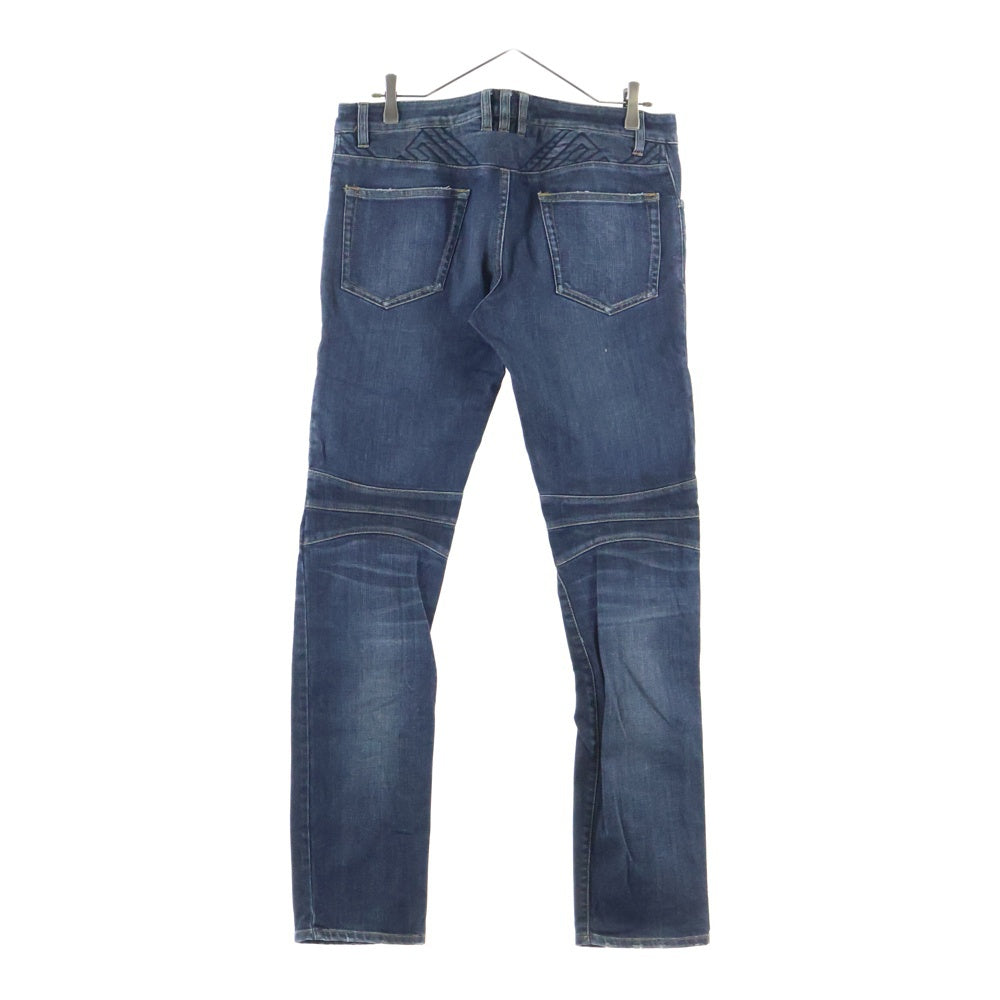 BALMAIN(バルマン) コットンストレッチ バイカーデニムパンツ インディゴ T551-B701