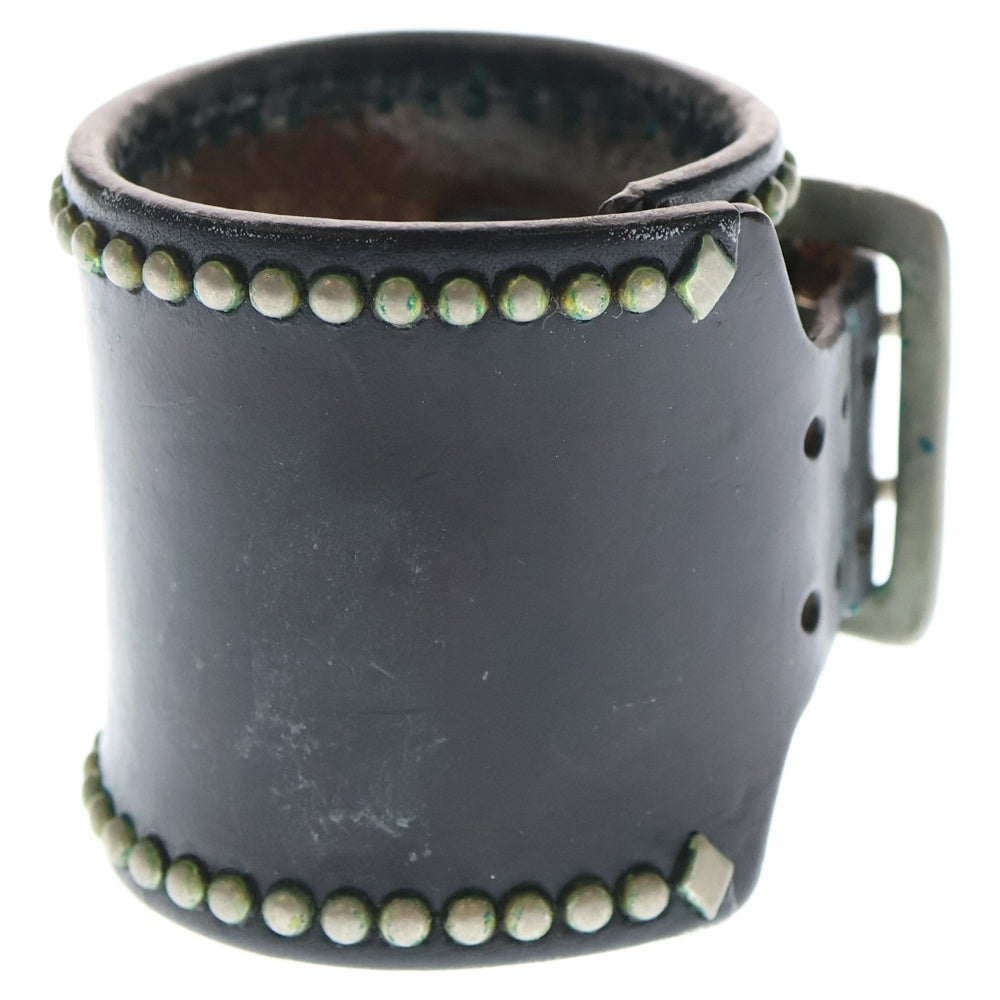 WOLF'S HEAD(ウルフズヘッド) 70mm スタッズ レザー ブレスレット ブラック