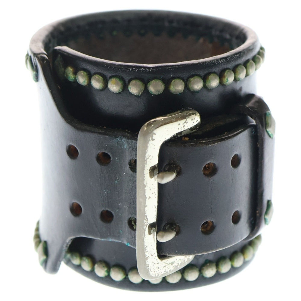 WOLF'S HEAD(ウルフズヘッド) 70mm スタッズ レザー ブレスレット ブラック