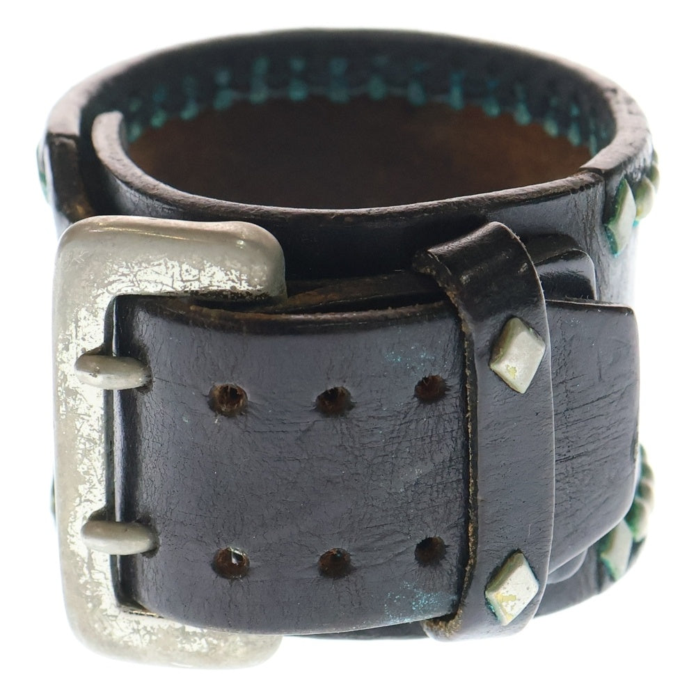 WOLF'S HEAD(ウルフズヘッド) 50mm スタッズ レザー ブレスレット ブラック