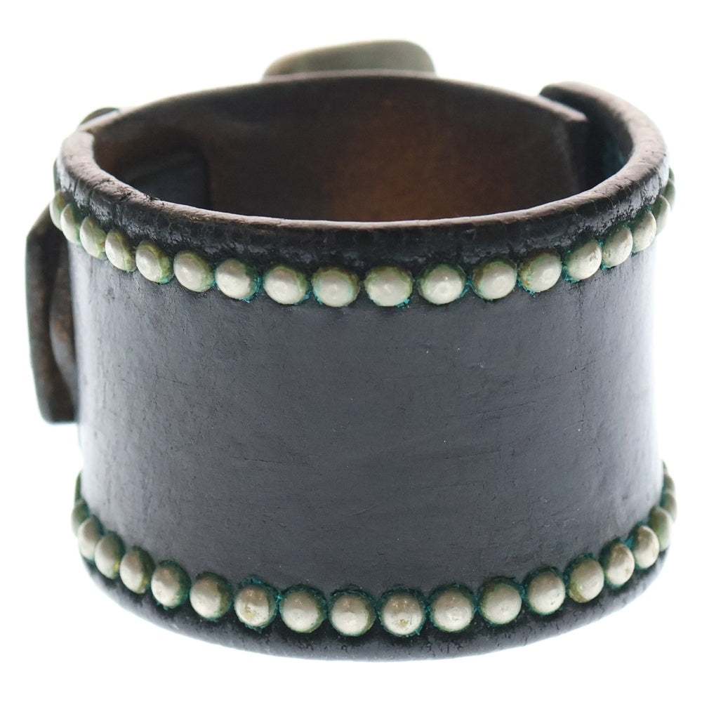 WOLF'S HEAD(ウルフズヘッド) 50mm スタッズ レザー ブレスレット ブラック