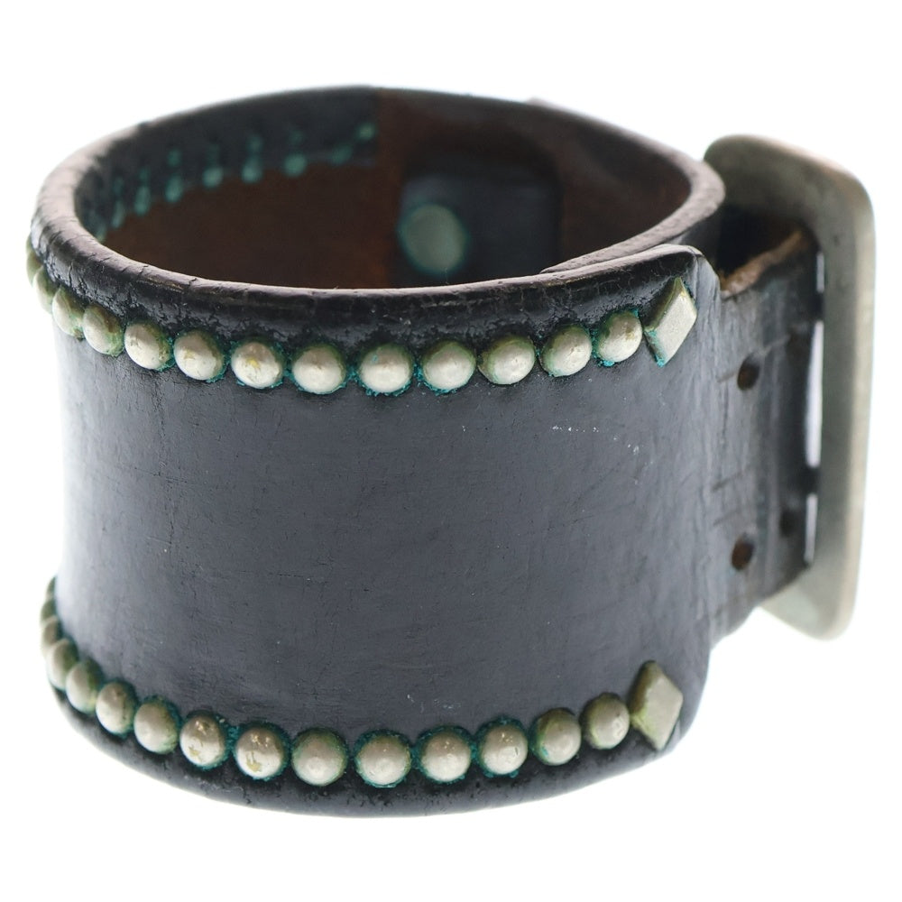 WOLF'S HEAD(ウルフズヘッド) 50mm スタッズ レザー ブレスレット ブラック