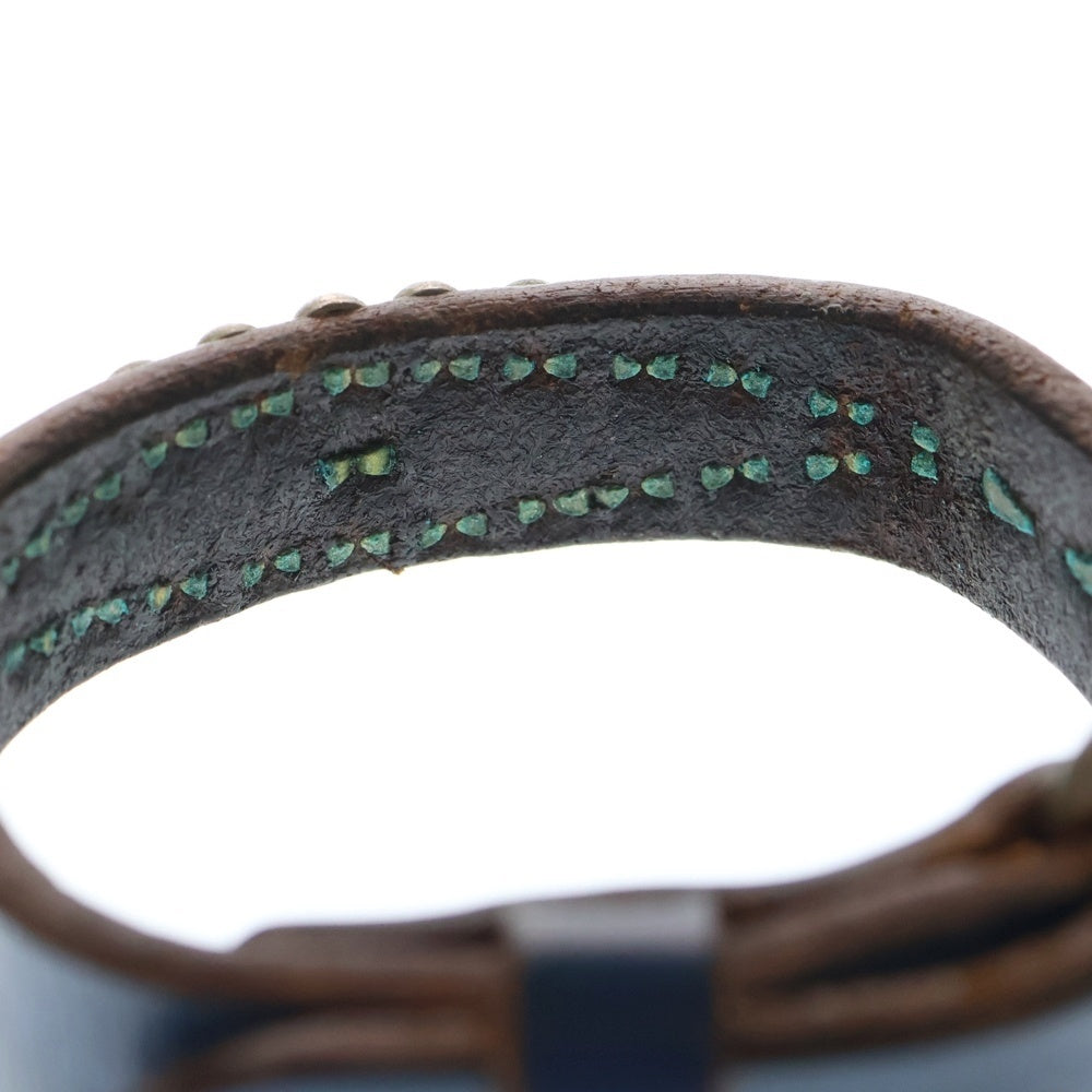 WOLF'S HEAD(ウルフズヘッド) 15mm スタッズ レザー ブレスレット ブルー