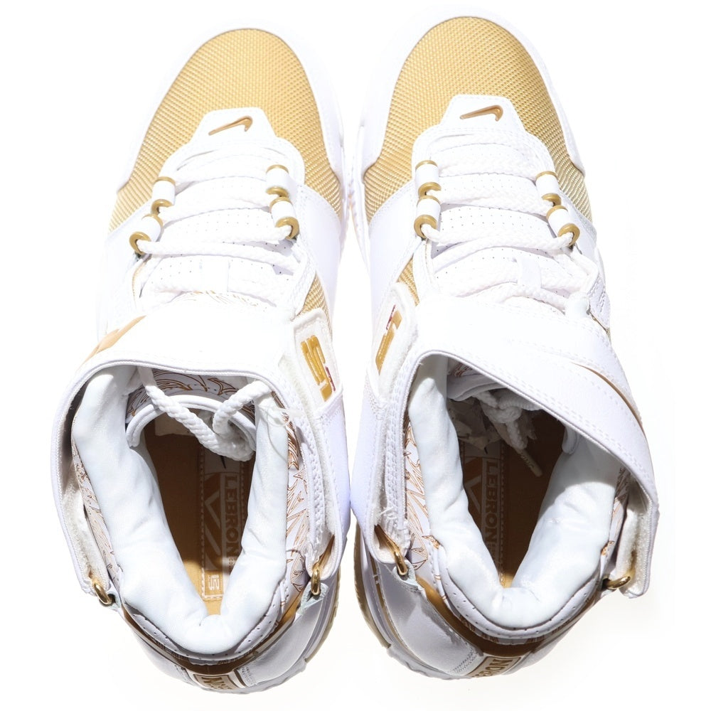 NIKE(ナイキ) ZOOM LEBRON 2 METALLIC GOLD/WHITE ズーム レブロン メタリック ゴールド ホワイト レースアップ ハイカットスニーカー US11/29cm DJ4892-100