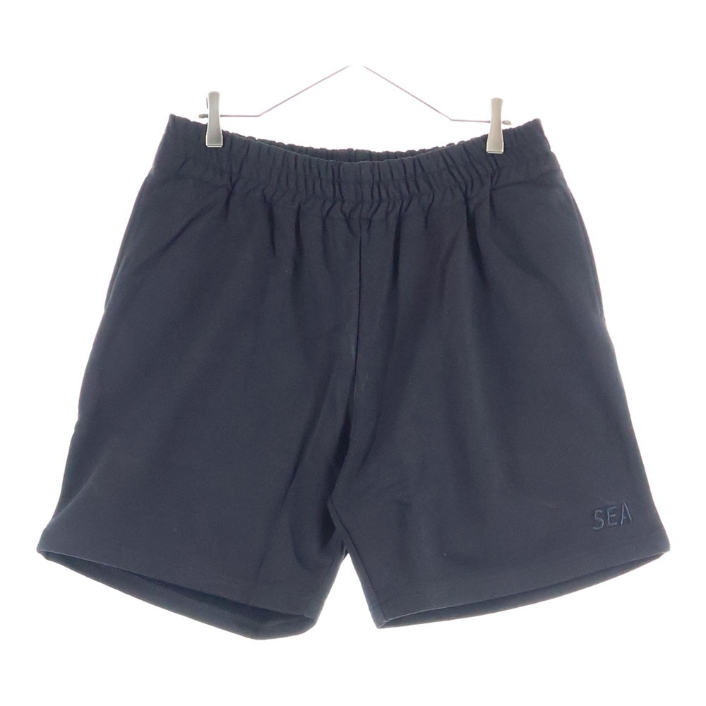 WIND AND SEA(ウィンダンシー) 24SS SEA SWEAT WIDE SHORT シー スウェット ワイド ショーツ ハーフパンツ ブラック WDS-O-ESS2-24-Q3-PT-01