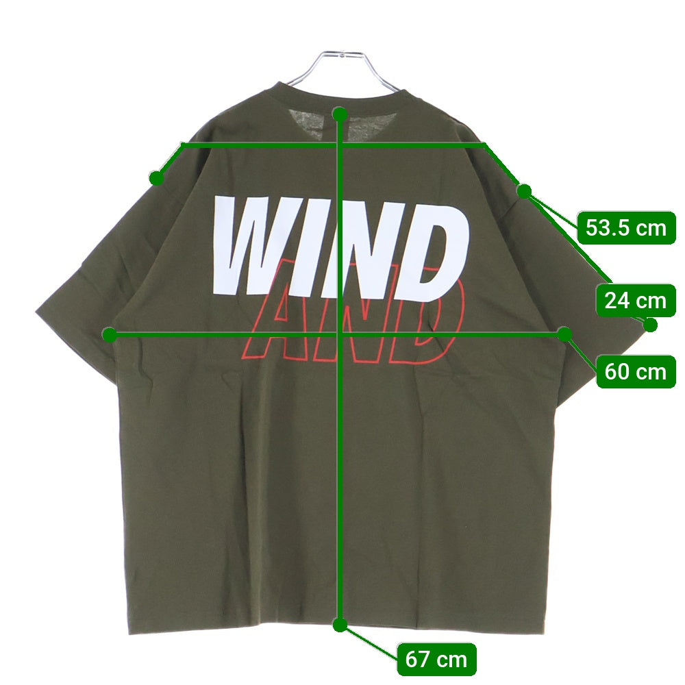 CHAMPION(チャンピオン) ×WIND AND SEA ウィンダンシー ロゴ エンブロイダリー ショートスリーブ ラグラン 半袖Tシャツ カットソー カーキ C8-Z355