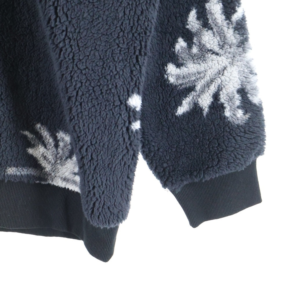 WIND AND SEA(ウィンダンシー) PALM TREE FLEECE CREW NECK パーム ツリー クルーネック ボア スウェット トレーナー ブラック WDS-0-PMT-24-Q1-CS-01