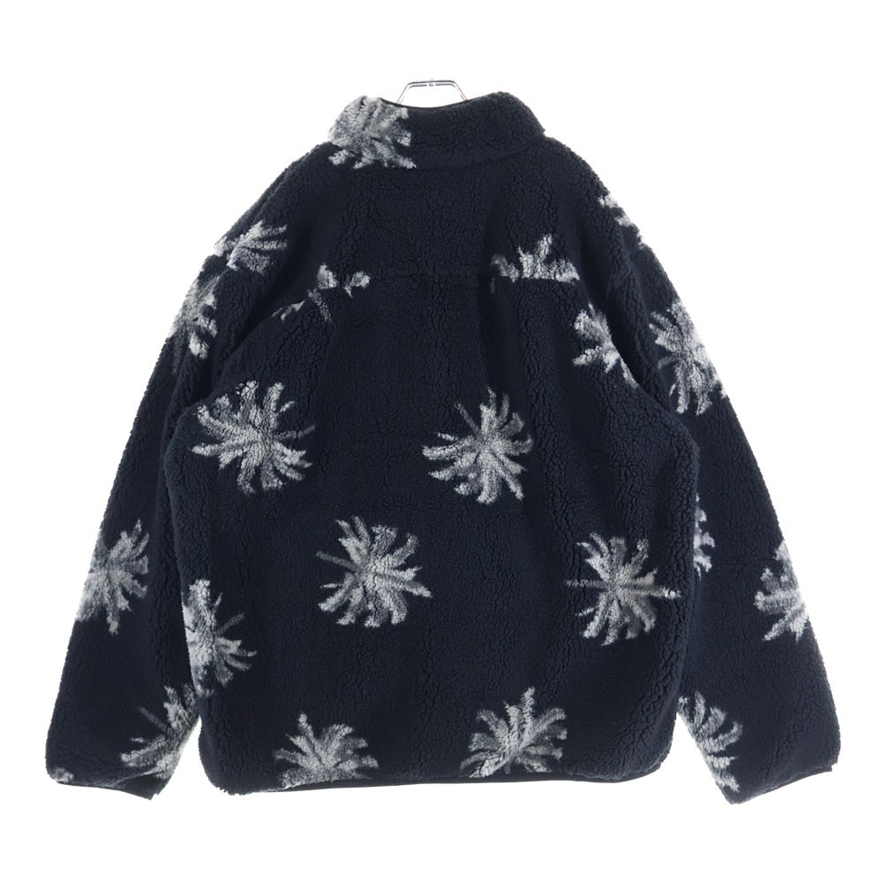 WIND AND SEA(ウィンダンシー) PALM TREE FLEECE JACKET パーム ツリー ジップアップ ボア フリースジャケット ブラック WDS-O-PMT-24-Q1-JK-02