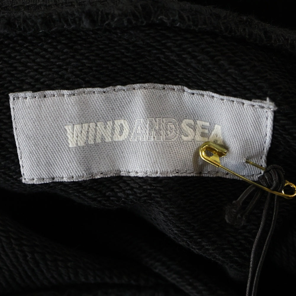 WIND AND SEA(ウィンダンシー) S-HOODIE パイル ロゴパッチ プルオーバー スウェット パーカー ブラック WDS-BYT-RS-03