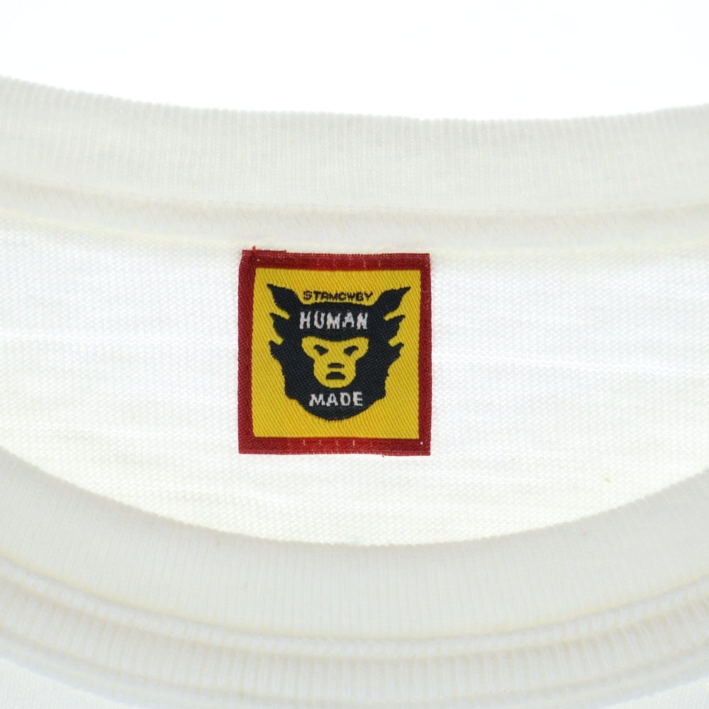 HUMAN MADE(ヒューマンメイド) Blue Bottle L/S Tee WHITE ブルーボトル プリント 長袖 カットソー Tシャツ ロンT ホワイト/ブルー XX22CS011 XL