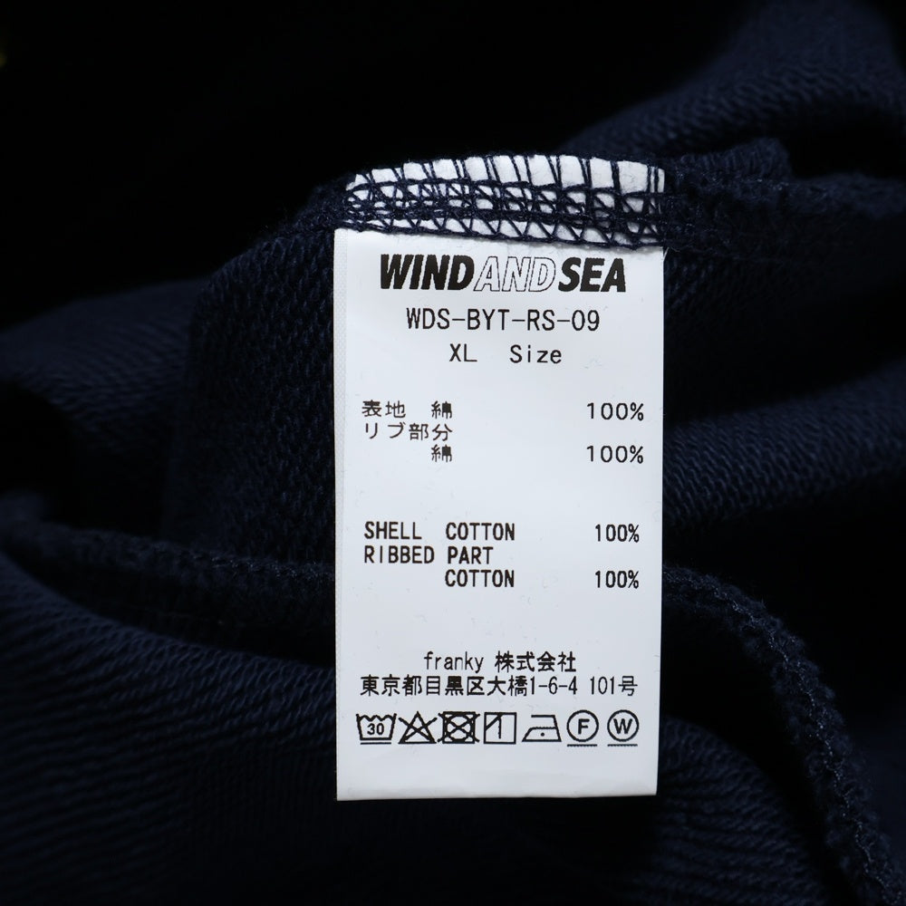 WIND AND SEA(ウィンダンシー) BEYOUTH ロゴ刺繍 スウェット パンツ ネイビー WDS-BYT-RS-09