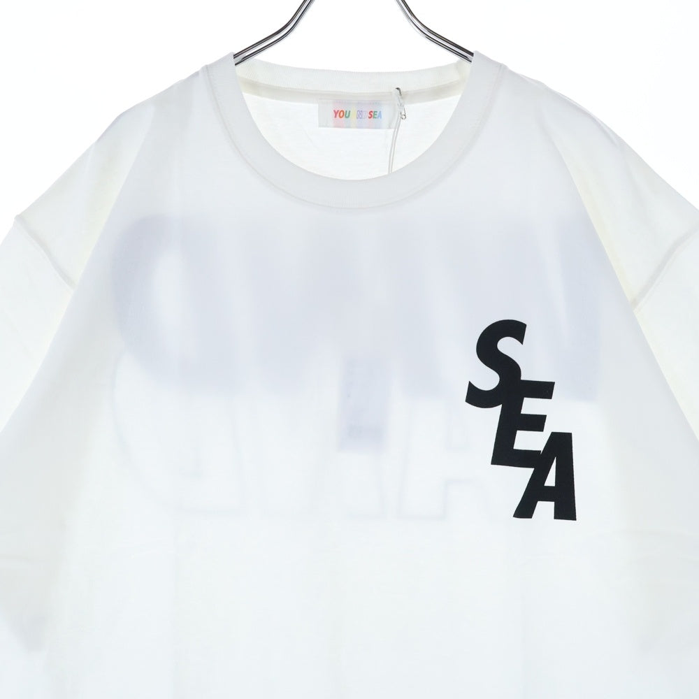 WIND AND SEA(ウィンダンシー) 22SS ロゴプリント カスタム クルーネック 半袖Tシャツ カットソー ホワイト WDS-Y&S2nd-01
