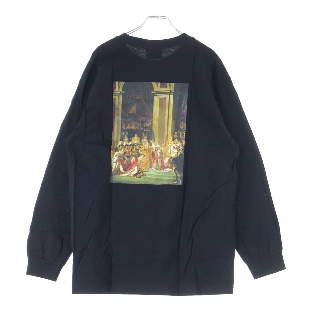 Lafayette(ラファイエット) ロゴ刺繍 クルーネック 長袖Tシャツ カットソー ブラック