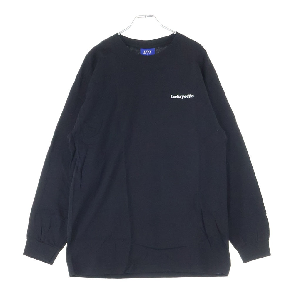 Lafayette(ラファイエット) ロゴ刺繍 クルーネック 長袖Tシャツ カットソー ブラック