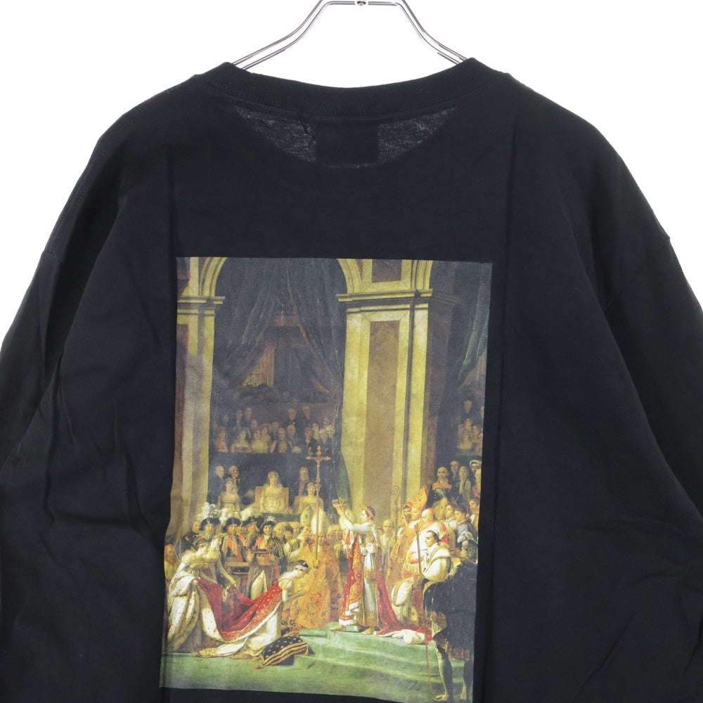 Lafayette(ラファイエット) ロゴ刺繍 クルーネック 長袖Tシャツ カットソー ブラック