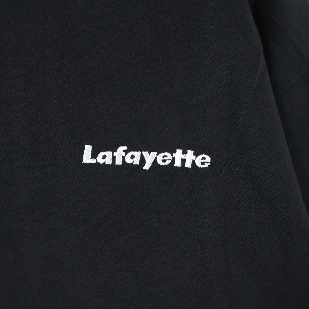 Lafayette(ラファイエット) ロゴ刺繍 クルーネック 長袖Tシャツ カットソー ブラック