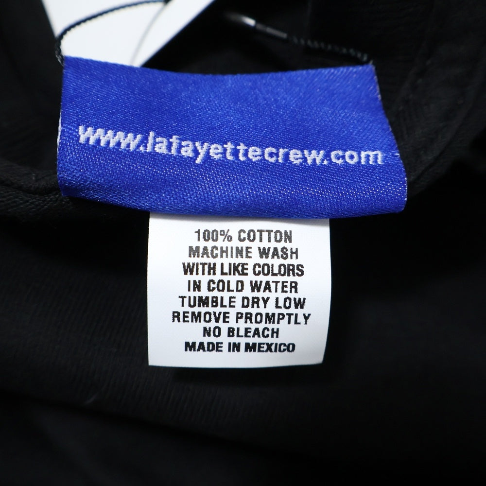 Lafayette(ラファイエット) ロゴ刺繍 クルーネック 長袖Tシャツ カットソー ブラック