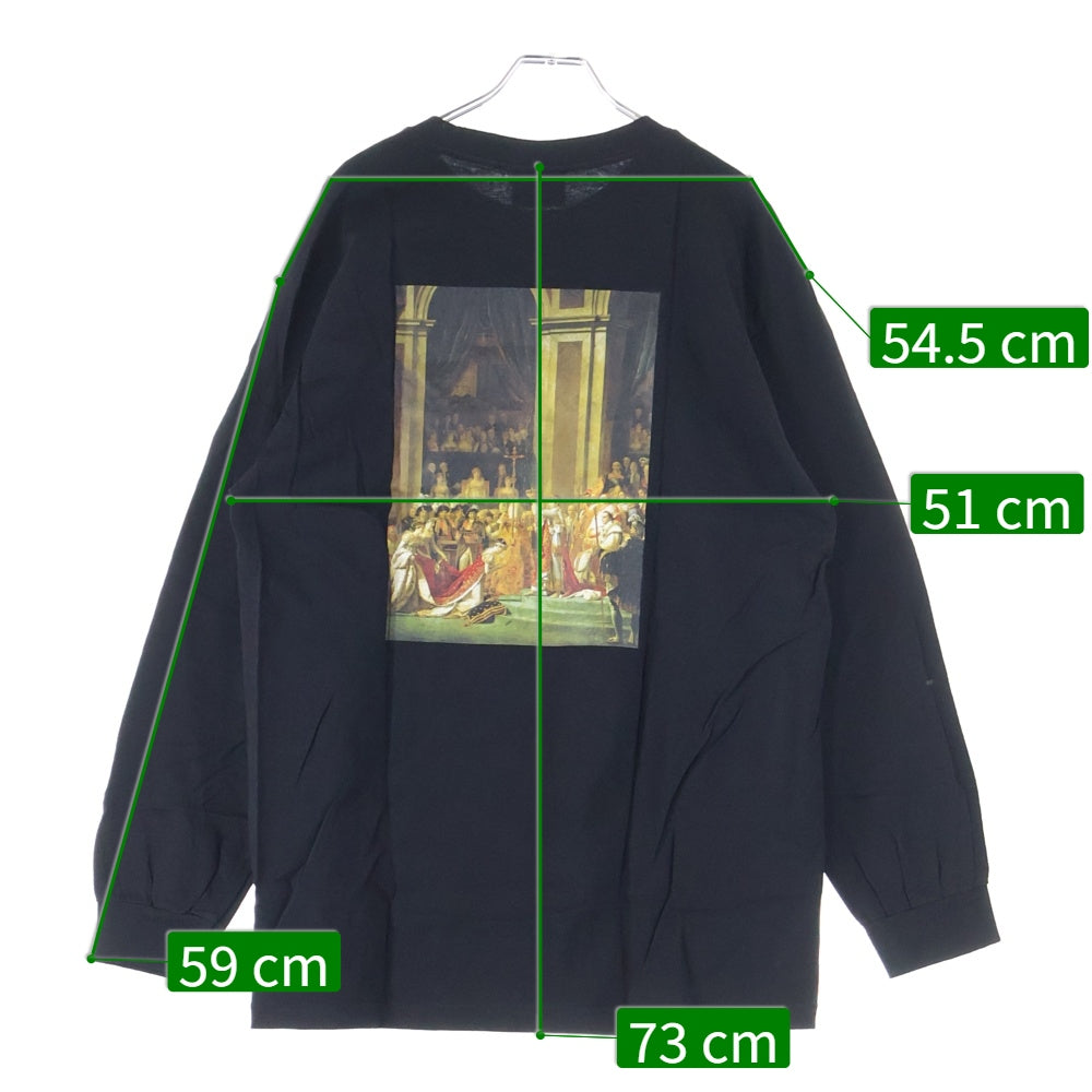 Lafayette(ラファイエット) ロゴ刺繍 クルーネック 長袖Tシャツ カットソー ブラック