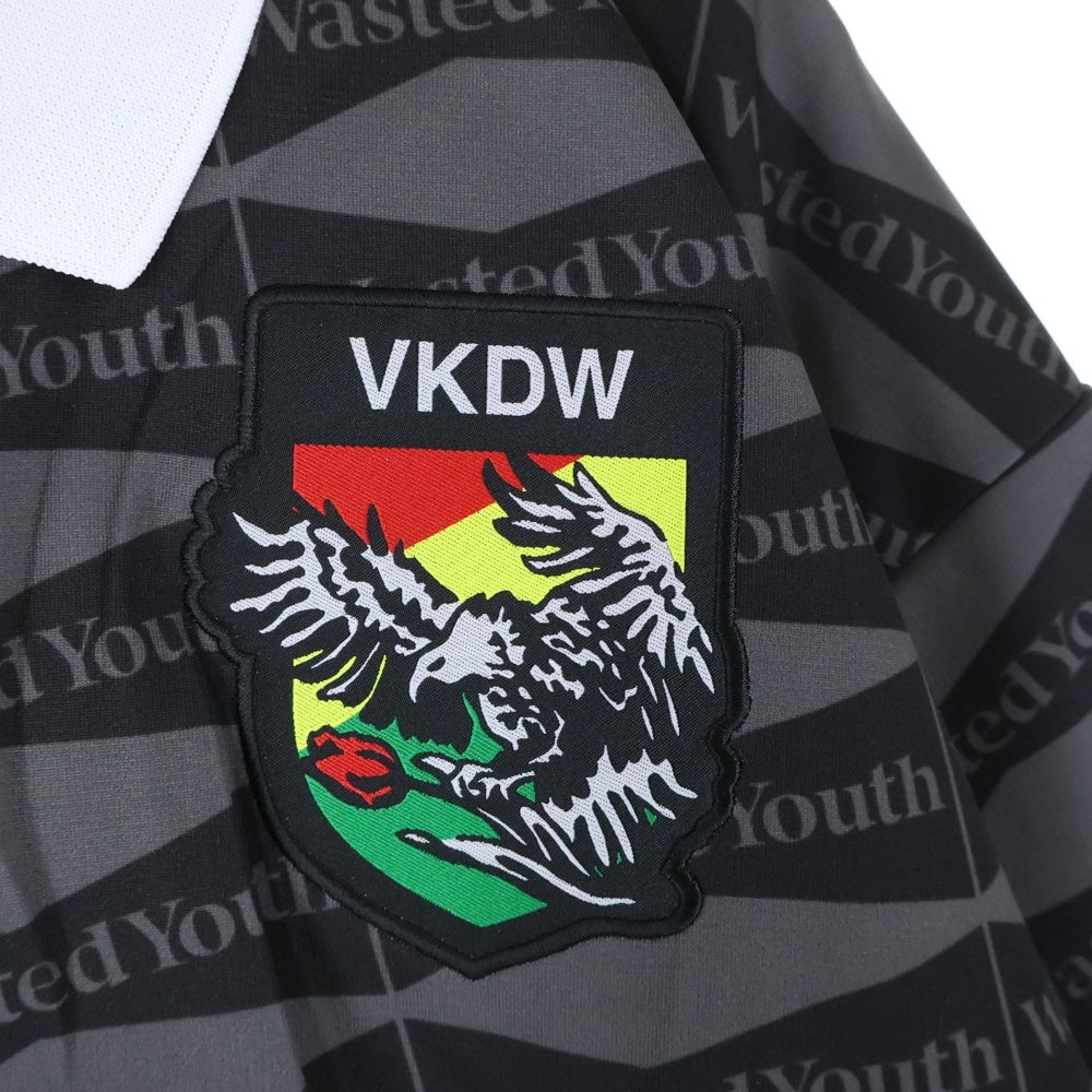 WASTED YOUTH(ウェイステッドユース) BUDWEISER SOCCER GAME SHIRT サッカーゲーム 半袖ポロシャツ ブラック WY21CS001