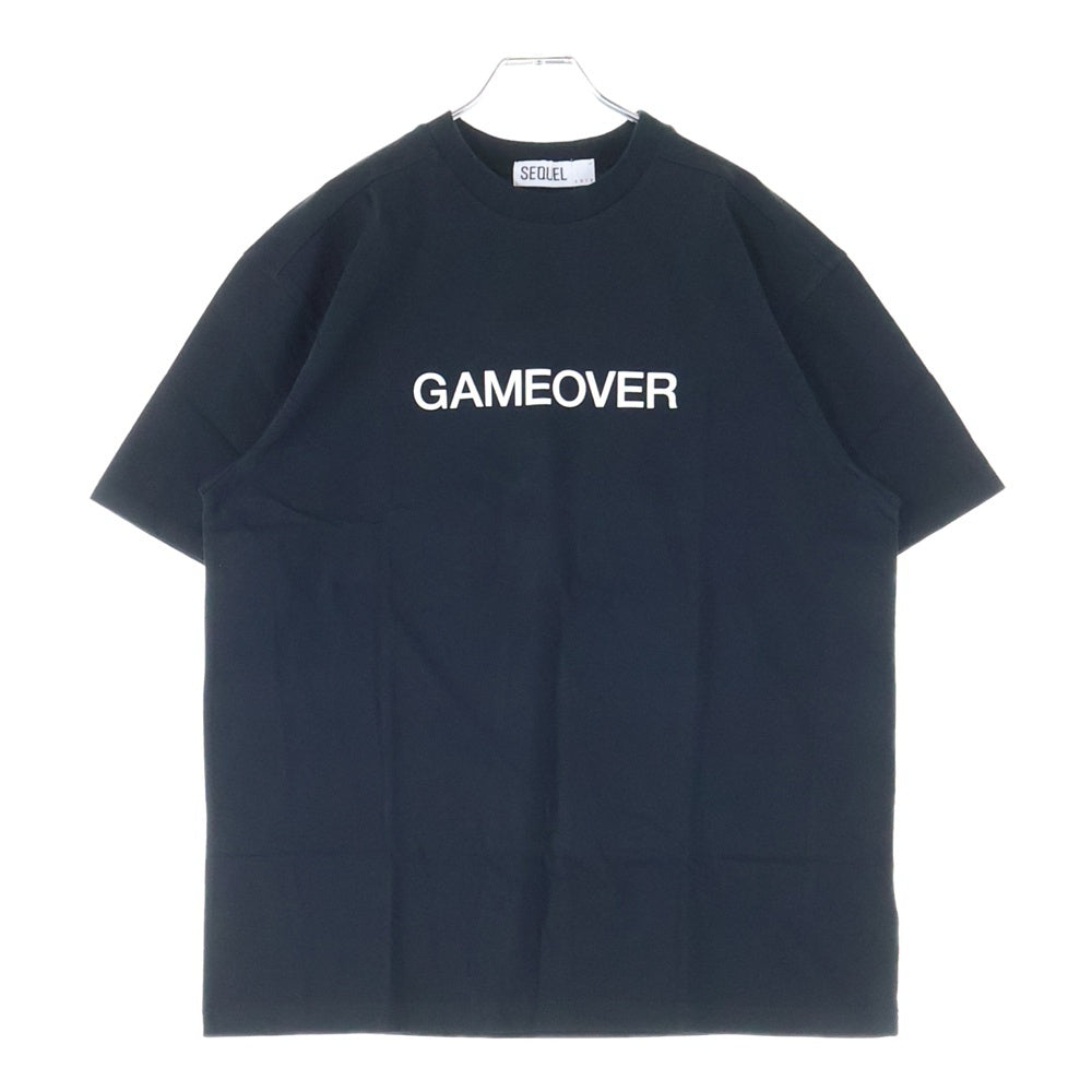 SEQUEL(シークエル) 20AW GAME OVER PRINT TEE ゲーム オーバー プリント クルーネック 半袖Tシャツ カットソー ブラック SQ-20AW-ST05