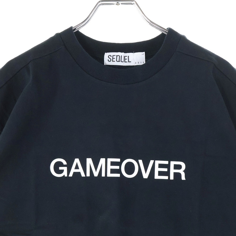 SEQUEL(シークエル) 20AW GAME OVER PRINT TEE ゲーム オーバー プリント クルーネック 半袖Tシャツ カットソー ブラック SQ-20AW-ST05