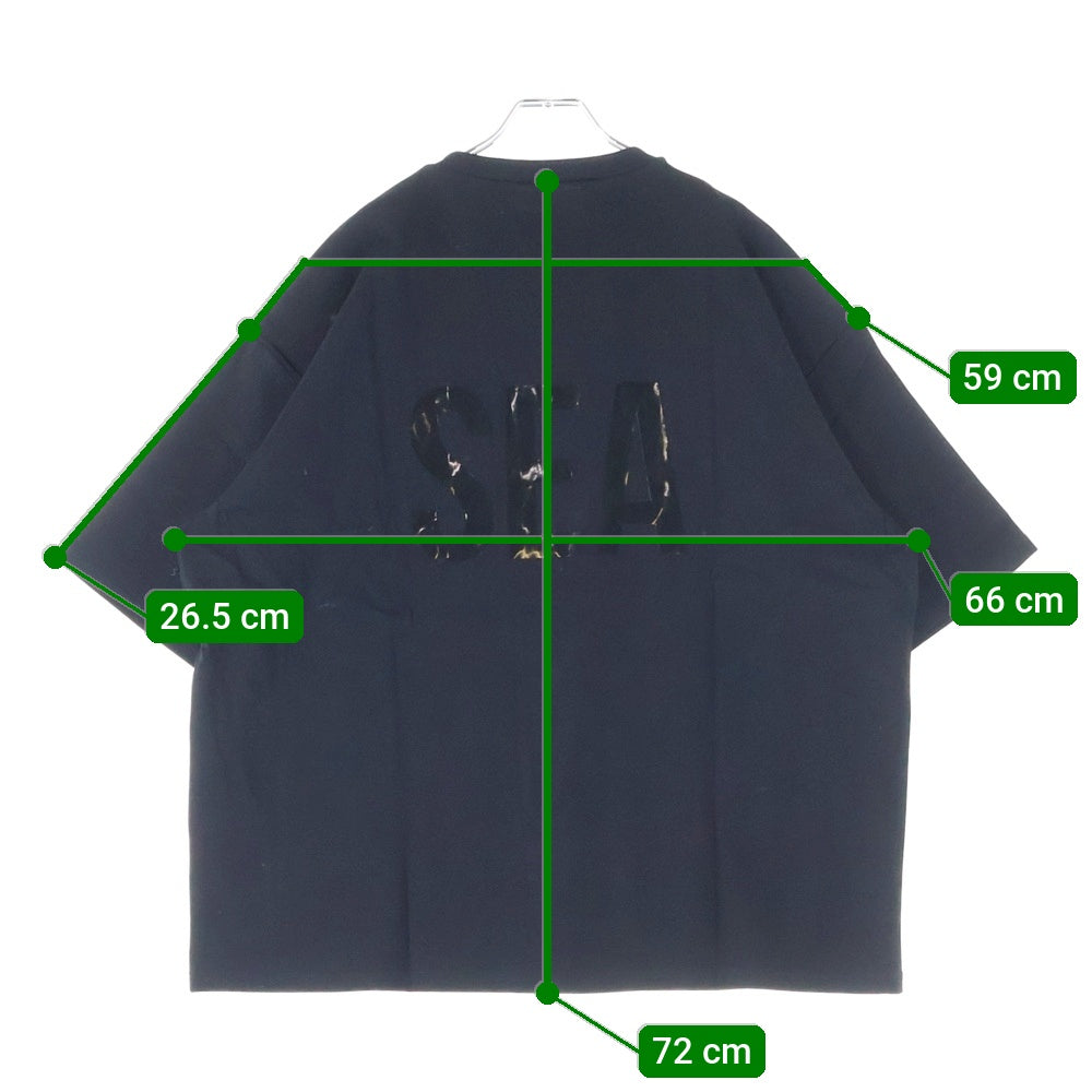 WIND AND SEA(ウィンダンシー) GET FIT BACK OVER H/S Top ゲットフィット バック プリント クルーネック オーバーサイズ 半袖Tシャツ カットソー ブラック WDS-GFB-03