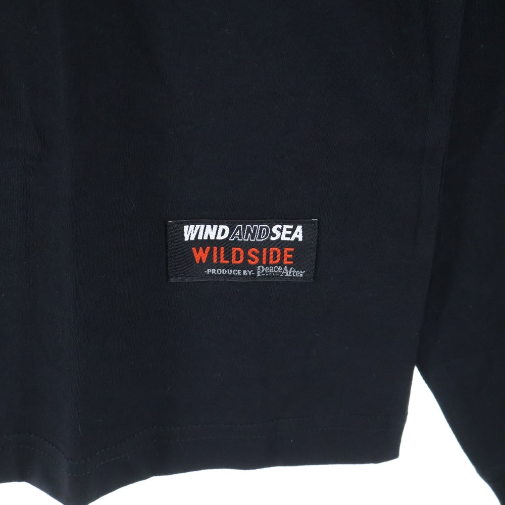 WIND AND SEA(ウィンダンシー) 22SS ×Yohji Yamamoto SIGNATURE-STYLE LOGO LONG SLEEVE T-SHIRT ヨウジヤマモト シグネイチャー スタイル ロゴプリント 半袖Tシャツ WA-22WSLT-01
