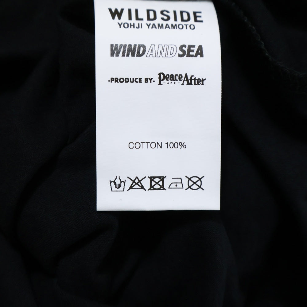 WIND AND SEA(ウィンダンシー) 22SS ×Yohji Yamamoto SIGNATURE-STYLE LOGO LONG SLEEVE T-SHIRT ヨウジヤマモト シグネイチャー スタイル ロゴプリント 半袖Tシャツ WA-22WSLT-01