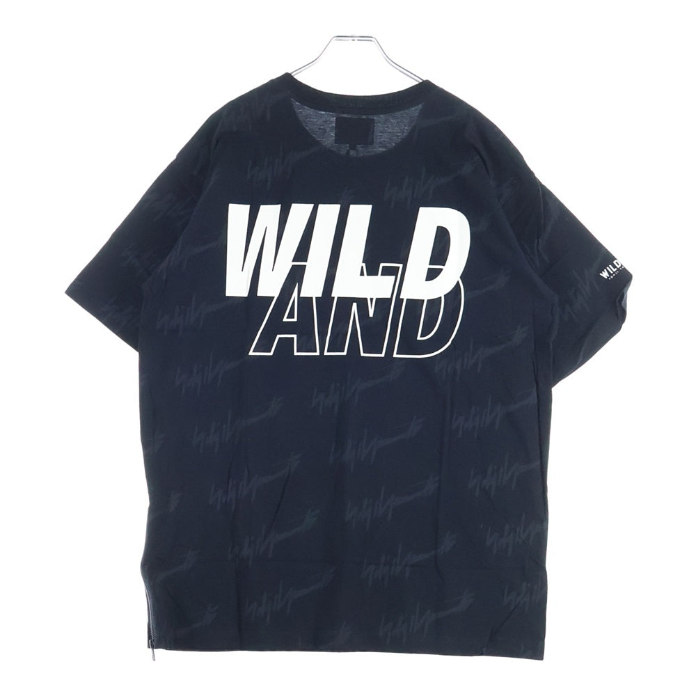 WIND AND SEA(ウィンダンシー) 22SS ×Yohji Yamamoto MONOGRAM PRINT T-SHIRT ヨウジヤマモト モノグラム ロゴ プリント クルーネック 半袖Tシャツ カットソー ブラック WA-22WSTE-02