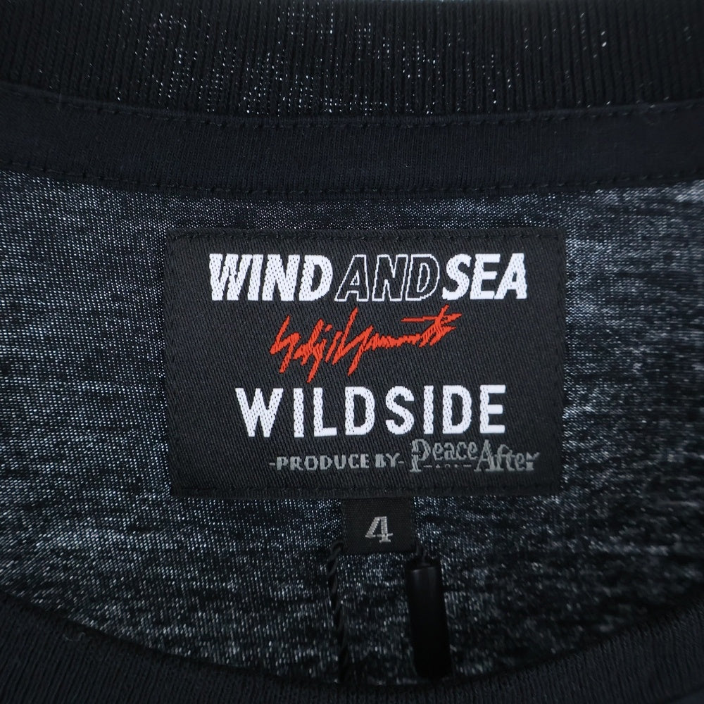 WIND AND SEA(ウィンダンシー) 22SS ×Yohji Yamamoto MONOGRAM PRINT T-SHIRT ヨウジヤマモト モノグラム ロゴ プリント クルーネック 半袖Tシャツ カットソー ブラック WA-22WSTE-02