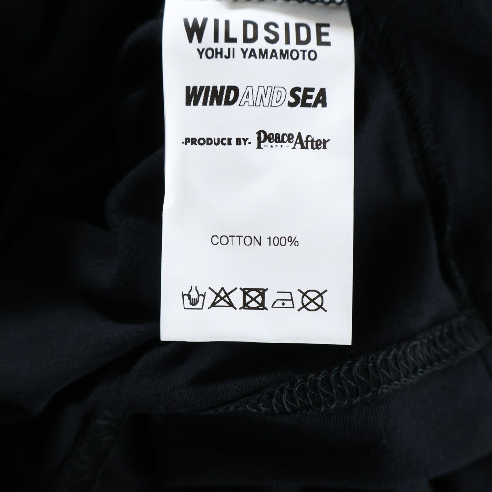 WIND AND SEA(ウィンダンシー) 22SS ×Yohji Yamamoto MONOGRAM PRINT T-SHIRT ヨウジヤマモト モノグラム ロゴ プリント クルーネック 半袖Tシャツ カットソー ブラック WA-22WSTE-02