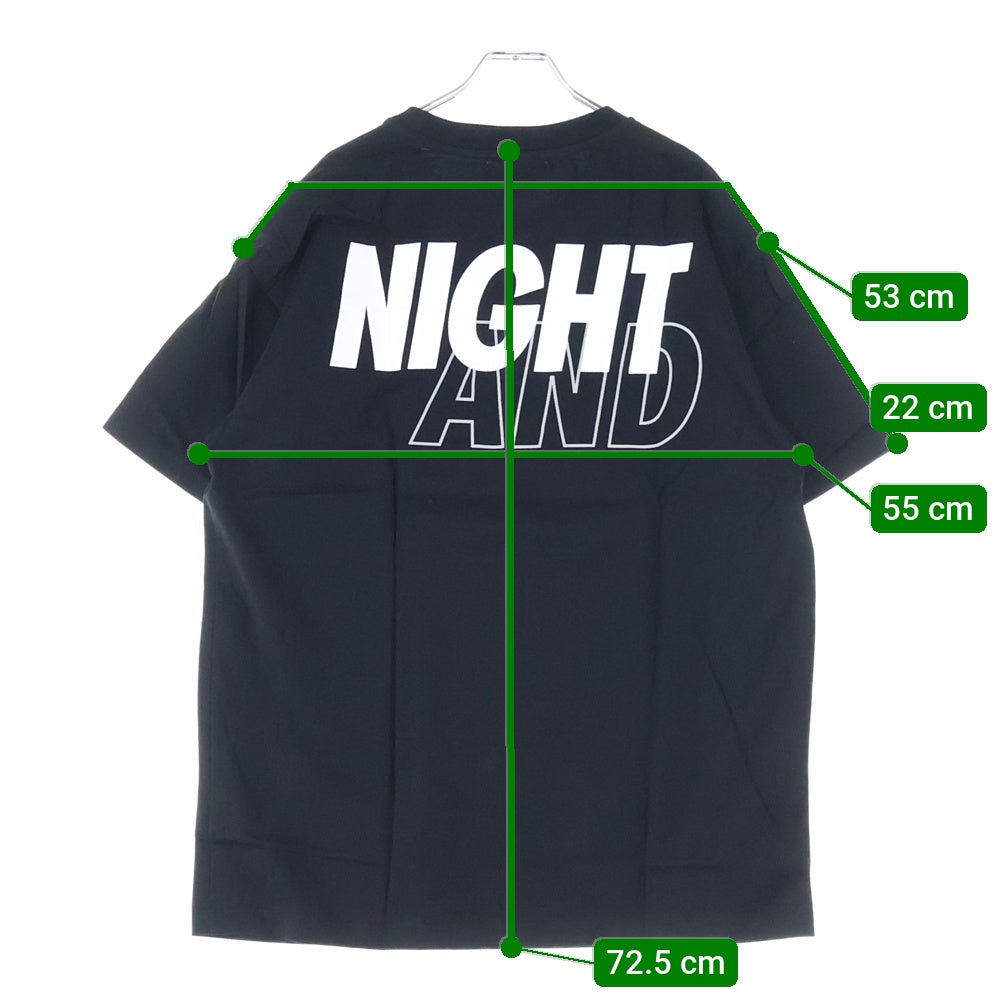 WIND AND SEA(ウィンダンシー) ×good night 5tore NIGHT AND T-SHIRT グッド ナイト ストア ナイト アンド ロゴプリント クルーネック 半袖Tシャツ カットソー ブラック WDS-GN5-04