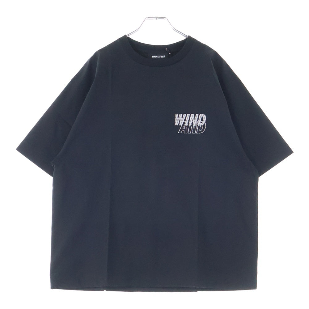 WIND AND SEA(ウィンダンシー) MILITARY T-SHIRT ロゴプリント ミリタリー クルーネック 半袖Tシャツ カットソー ブラック WDS-CS-353