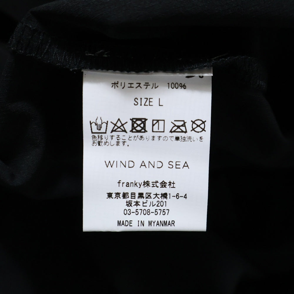 WIND AND SEA(ウィンダンシー) MILITARY T-SHIRT ロゴプリント ミリタリー クルーネック 半袖Tシャツ カットソー ブラック WDS-CS-353