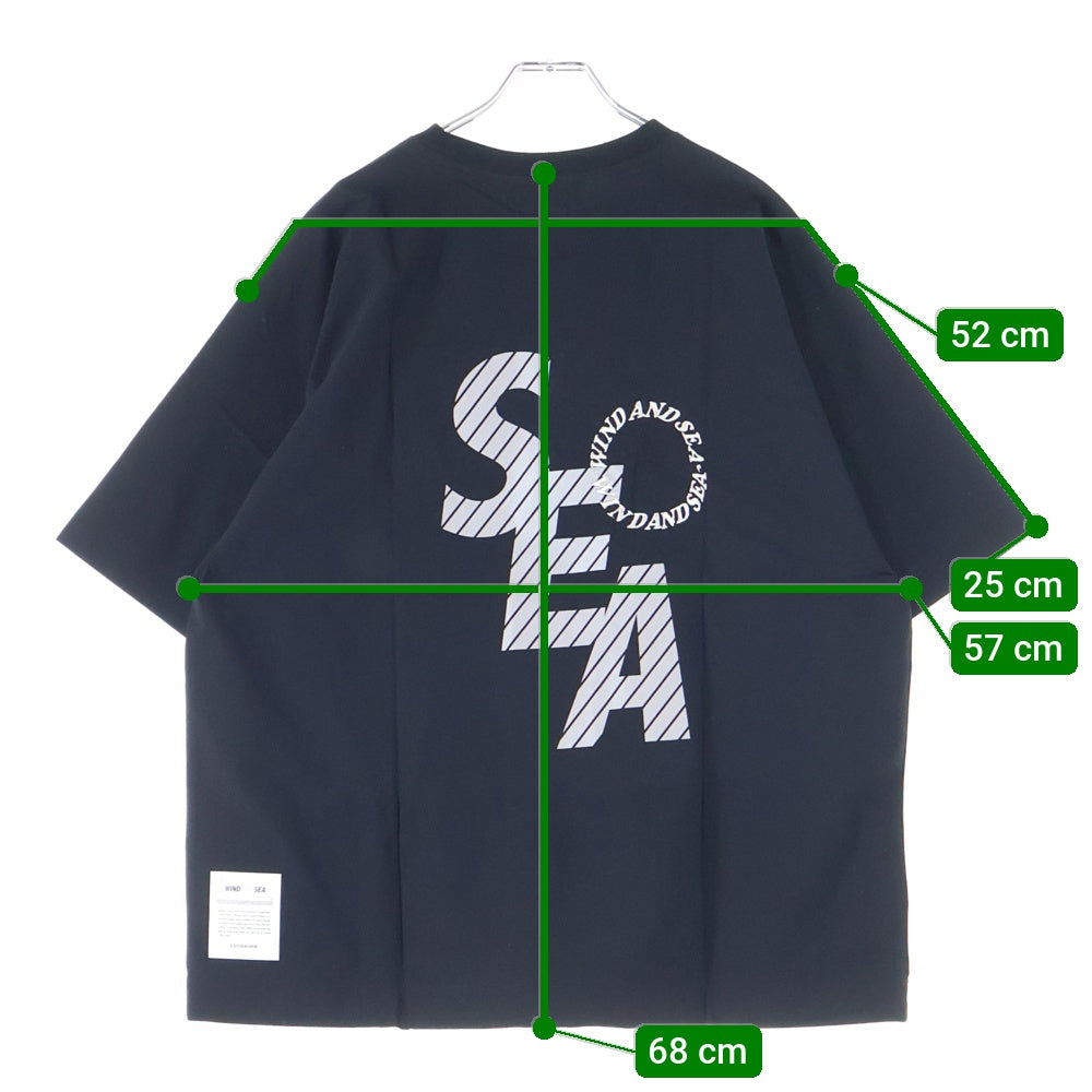 WIND AND SEA(ウィンダンシー) MILITARY T-SHIRT ロゴプリント ミリタリー クルーネック 半袖Tシャツ カットソー ブラック WDS-CS-353