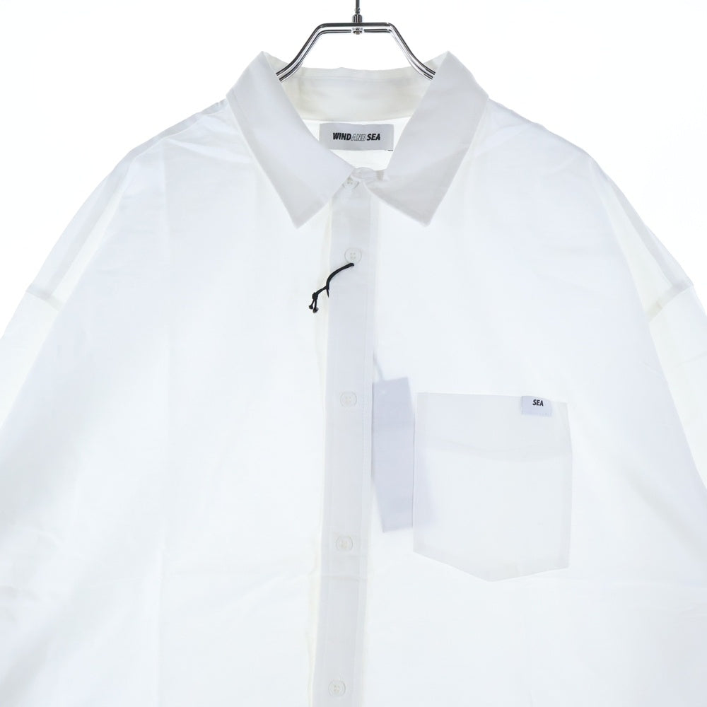 WIND AND SEA(ウィンダンシー) OXFORD SHIRT SEAパッチ レギュラーカラー オックスフォード ロングスリーブ 長袖シャツ ホワイト WDS-O-BOR-23-Q1-SH-01