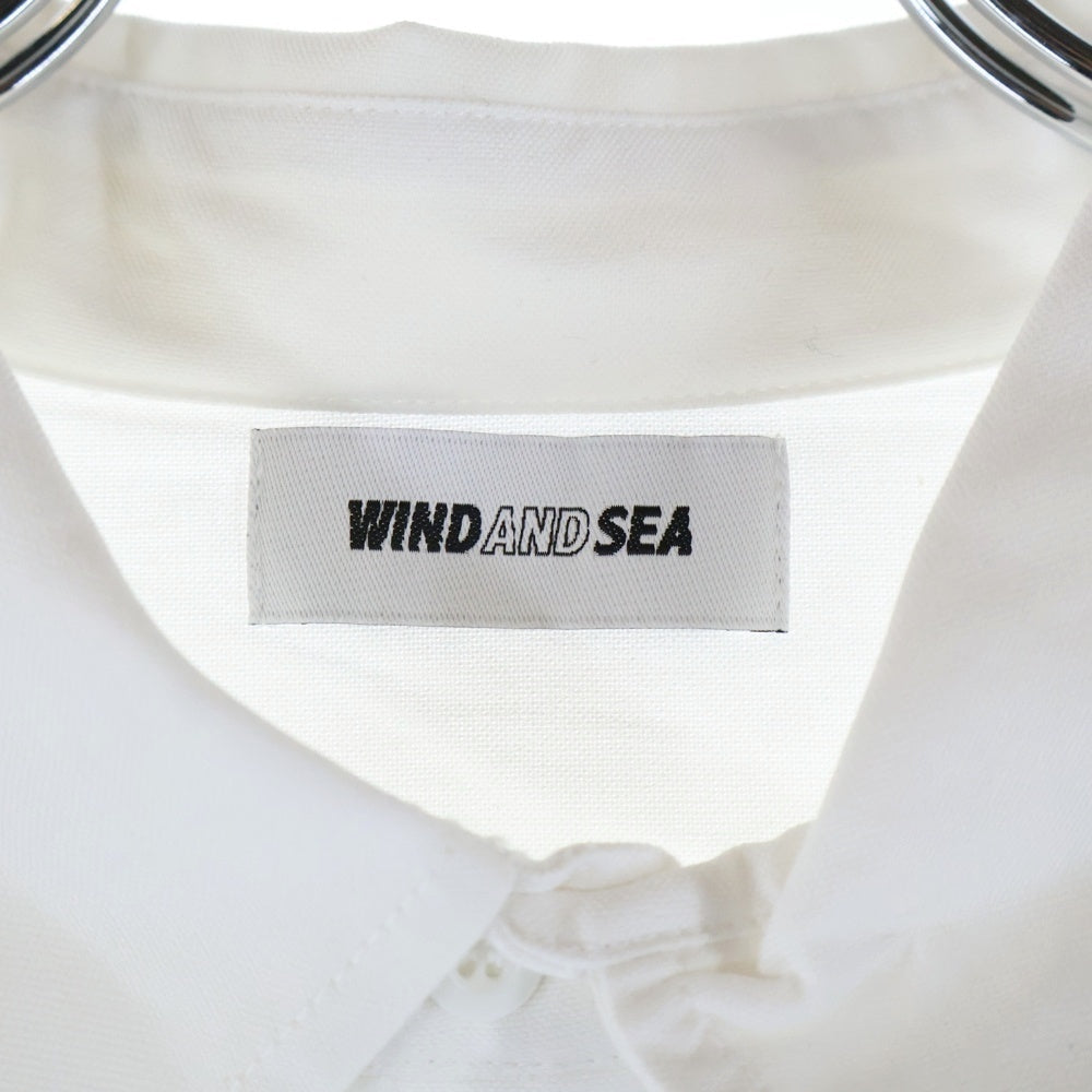 WIND AND SEA(ウィンダンシー) OXFORD SHIRT SEAパッチ レギュラーカラー オックスフォード ロングスリーブ 長袖シャツ ホワイト WDS-O-BOR-23-Q1-SH-01