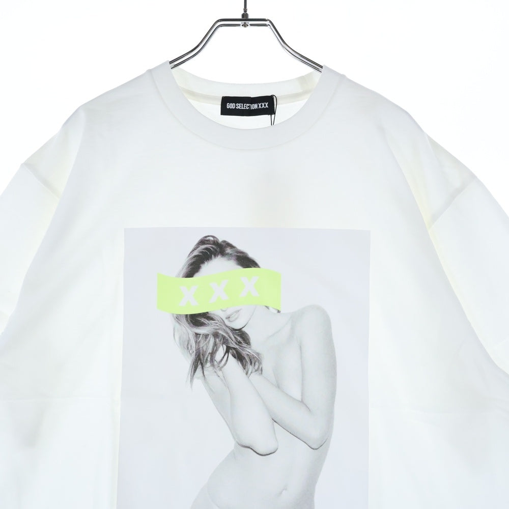 GOD SELECTION XXX(ゴッドセレクショントリプルエックス) 22SS 9周年記念 Miranda Kerr Tee ミランダカー プリント 半袖Tシャツ カットソー ホワイト GX-S22-9ST-01