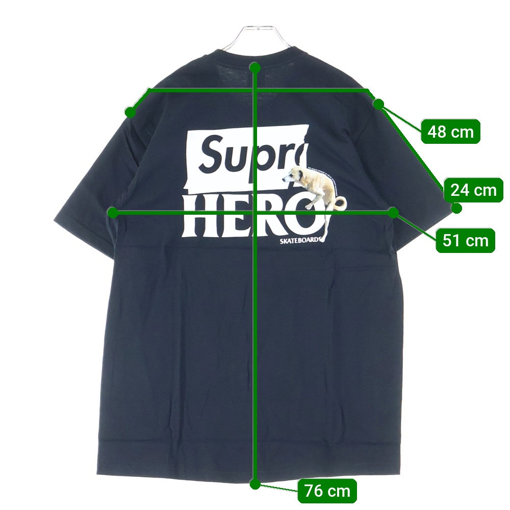 SUPREME(シュプリーム) 22SS ×ANTIHERO Dog Tee アンタイヒーロー ドッグロゴプリント クルーネック 半袖Tシャツ カットソー ブラック