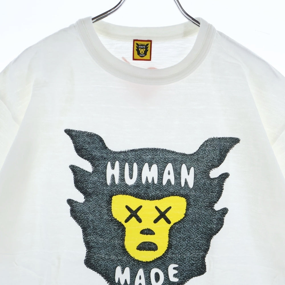 HUMAN MADE(ヒューマンメイド) 21SS ×KAWS T-SHIRT カウズ デザイン プリント クルーネック 半袖Tシャツ カットソー ホワイト XX22TE003 L