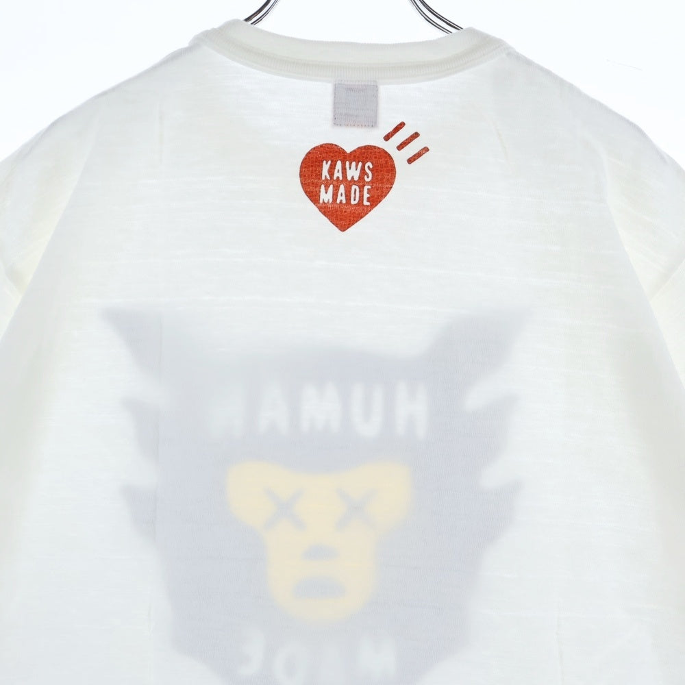 HUMAN MADE(ヒューマンメイド) 21SS ×KAWS T-SHIRT カウズ デザイン プリント クルーネック 半袖Tシャツ カットソー ホワイト XX22TE003 L