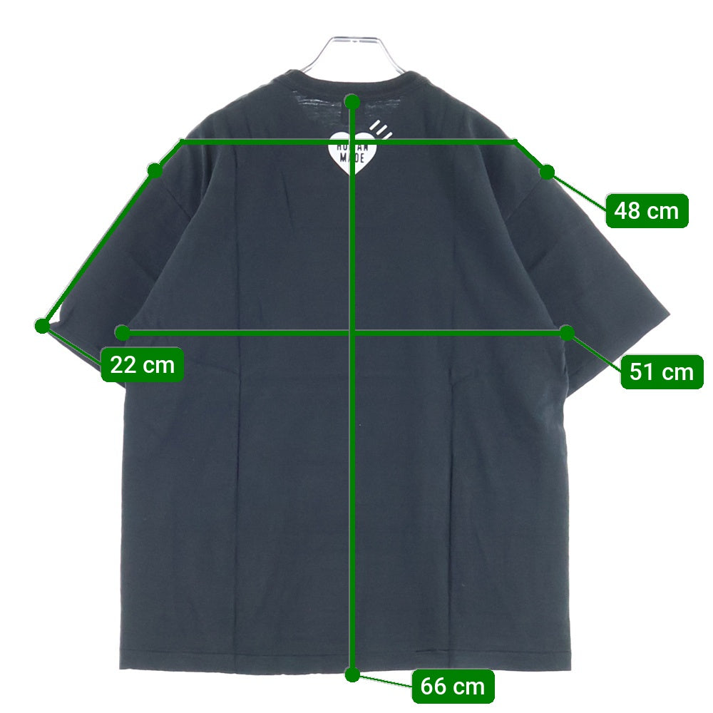 HUMAN MADE(ヒューマンメイド) 22SS Dog Head T-shirt ドッグ ヘッド クルーネック 半袖Tシャツ カットソー ブラック HM23TE012 XL