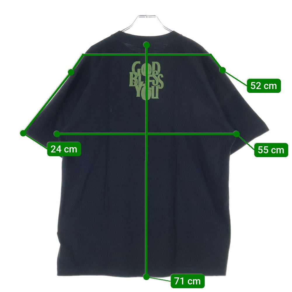 EXAMPLE(エグザンプル) GOD BLESS YOU グッド ブレイス ユー エンブロイダリー 半袖Tシャツ カットソー ブラック