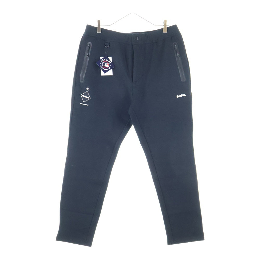 F.C.R.B./F.C.Real Bristol/FCRB(エフシーアールビー/エフシーレアルブリストル) 21AW MLB TOUR FLAT HEM TRAINING PANTS MLBツアー チーム刺繍 トレーニングパンツ ブラック FCRB-212010